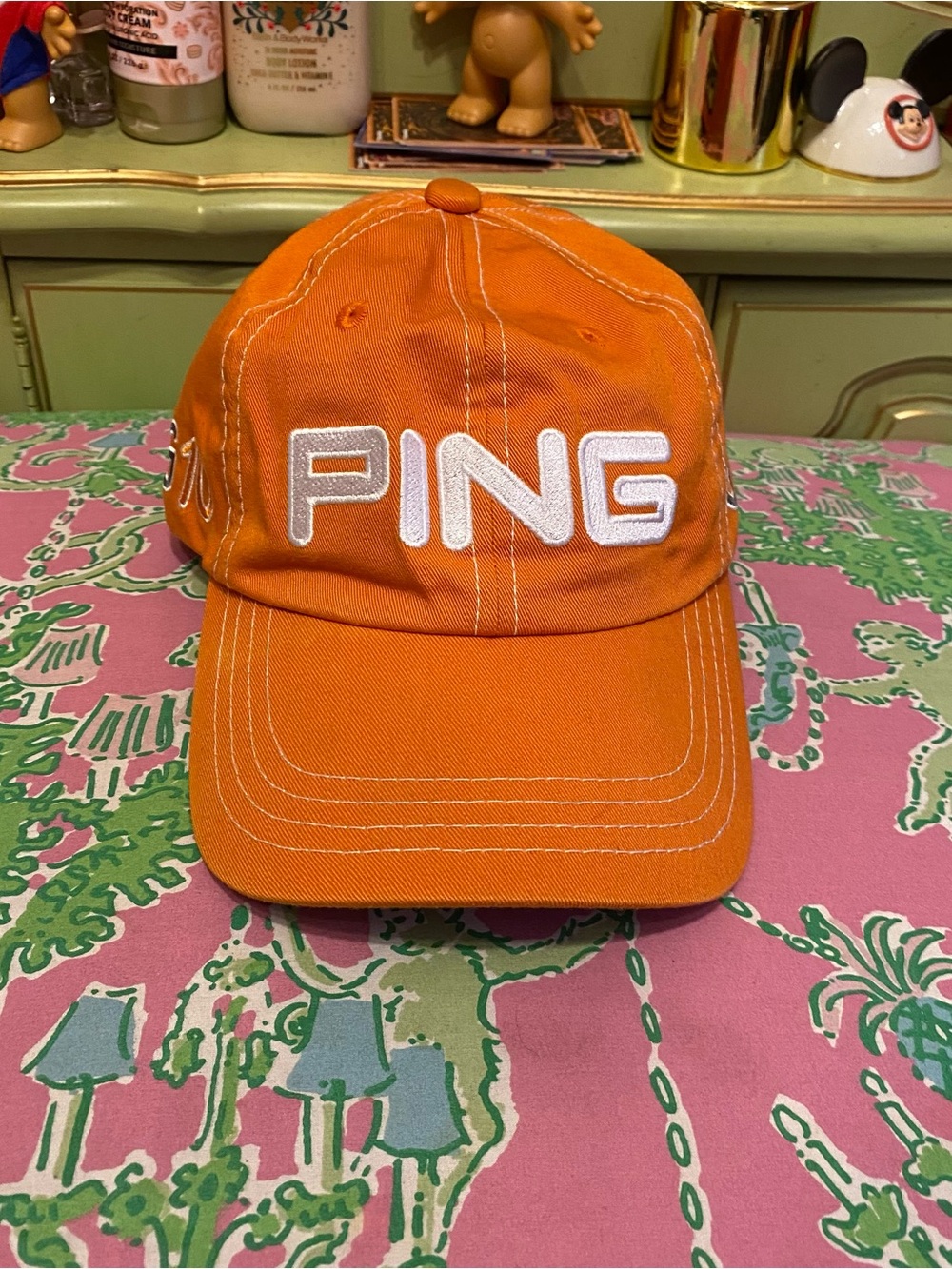 PING Classic orange Cap with White G10 Logo hat